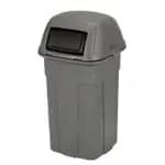 Toter ANA96-00BKS 96 Gallon Blackstone Body Rollout Trash Container with Black Lid and Two Wheels — view 3