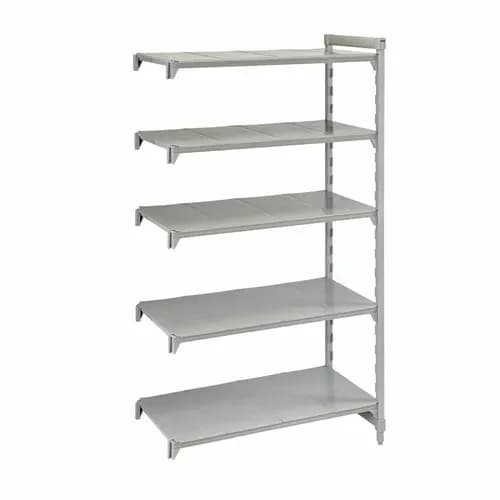 Cambro Camshelving CPA183084S5PKG 5-Shelf Polypropylene-Covered Steel Posts Speckled Gray Shelving Kit 30"W X 18"D X 84"H — main image