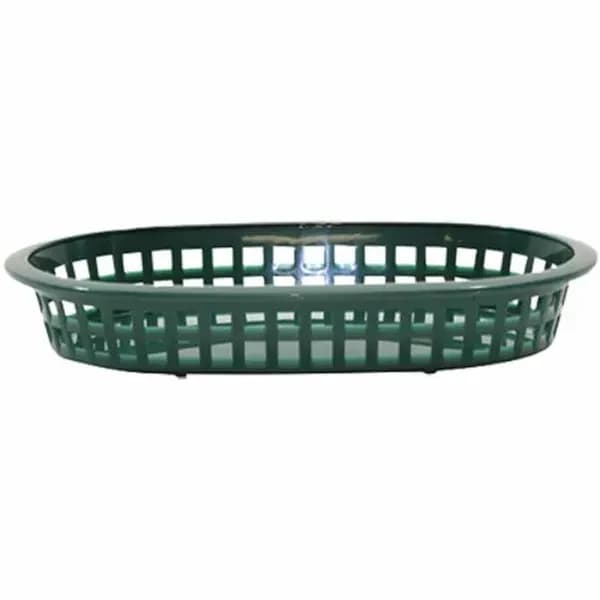 Tablecraft 1073FG A La Carte Green Oval Platter Basket 9-1/4" x 6" x 1-1/2" | Case of 36 — view 2