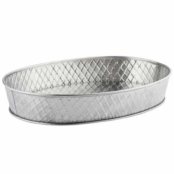 Tablecraft 10037 Lattice Stainless Steel Oval Platter 12" x 9" x 2-1/8" — view 2