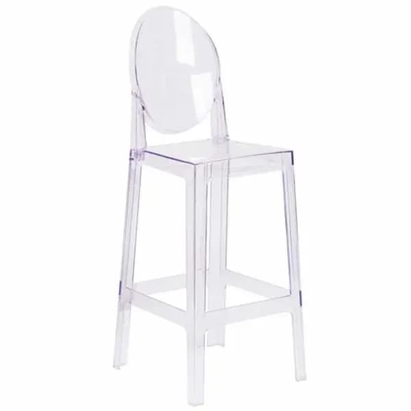 Flash Furniture OW-GHOSTBACK-29-GG Transparent Crystal Plastic Bar Stool — view 2