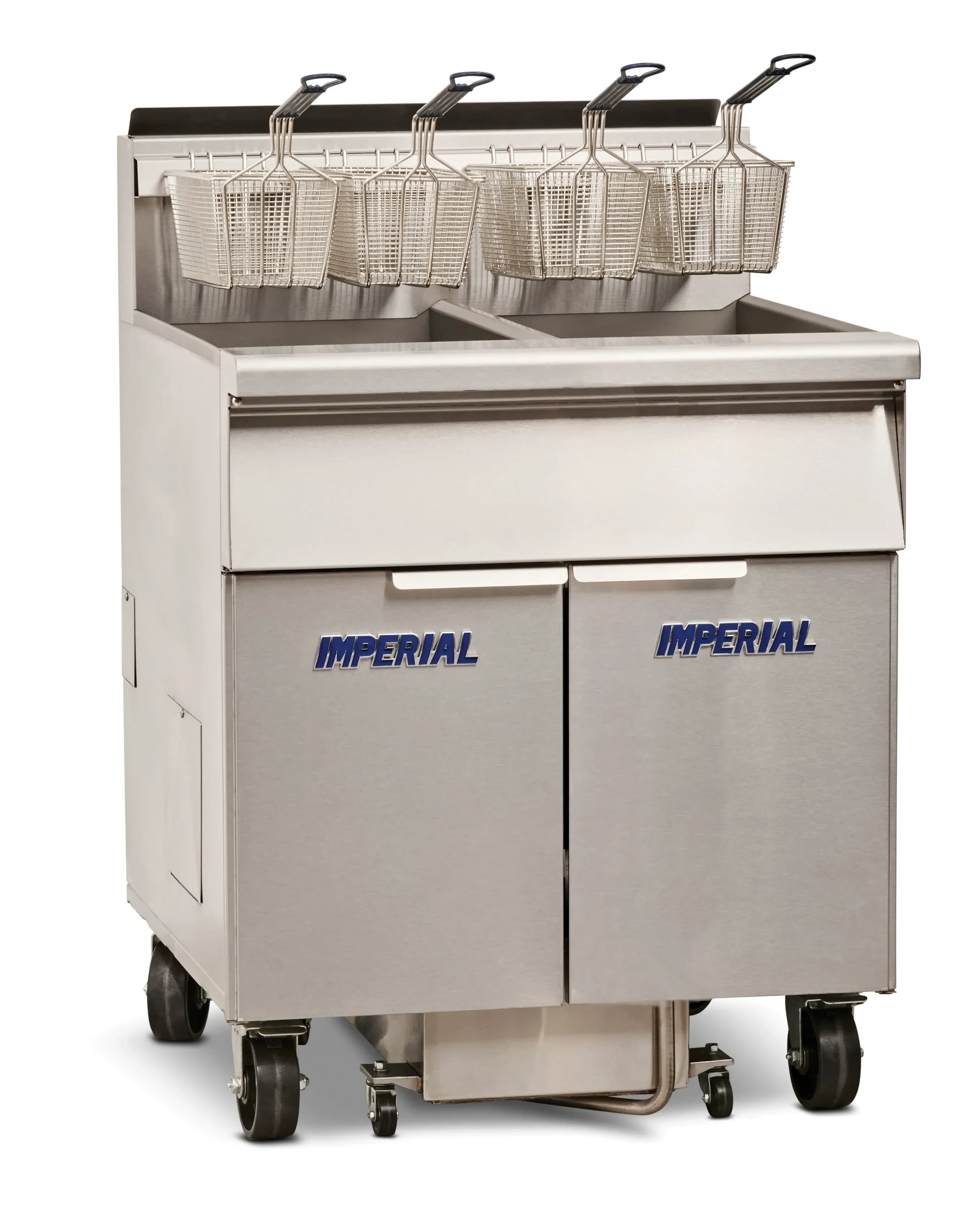 Imperial IFSSP275EUT Pro Series Electric Freestanding Tilt-Up Ribbon Fryer 2 Vat 75 Pound Heavy-Duty Electric Control — 208V, 3PH — main image