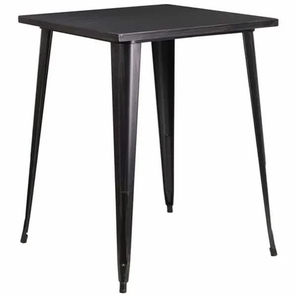 Flash Furniture CH-51040-40-BQ-GG Square Bar Height Metal Black and Antique Gold Table — main image