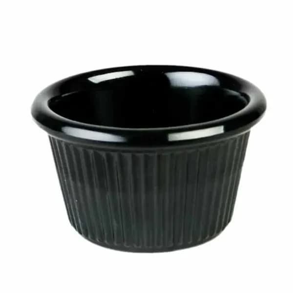 Thunder Group ML507BL1 Black 1-1/2 oz. Fluted Melamine Ramekin | Case of 12 — view 2