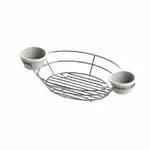 Tablecraft H711172BK Black Metal Meranda Square Basket with Integrated Ramekins 11" x 7" x 2 — view 3