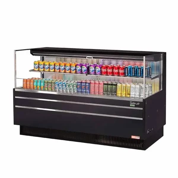 Turbo Air TOM-72L-UF-B-2S-N Black Horizontal Open Display Case Merchandiser 70-3/4"W — view 2