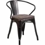 Flash Furniture TLH-020-BK-GG Armchair with Black Rattan Seat and Aluminum Frame — view 5