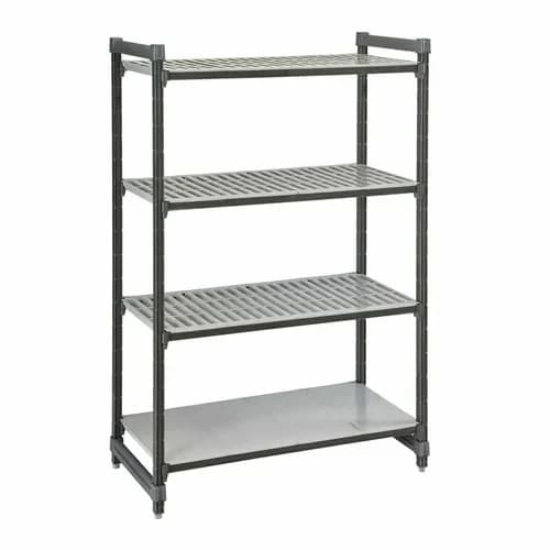 Cambro Camshelving ESU182464VS4580 4-Shelf Polypropylene Brushed Graphite Shelving Kit 24"W X 18"D X 64"H — view 2