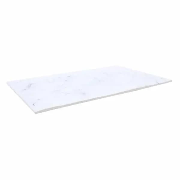 Tablecraft MG1WM Frostone White Marble Rectangular Melamine Serving Tray 20-3/4" x 12-3/4" — main image