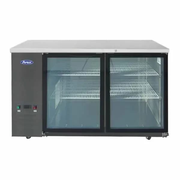 Atosa SBB59GGRAUS2 Shallow Depth Stainless Steel Top Back Bar Cooler with Glass Door 57-3/4"W — view 2