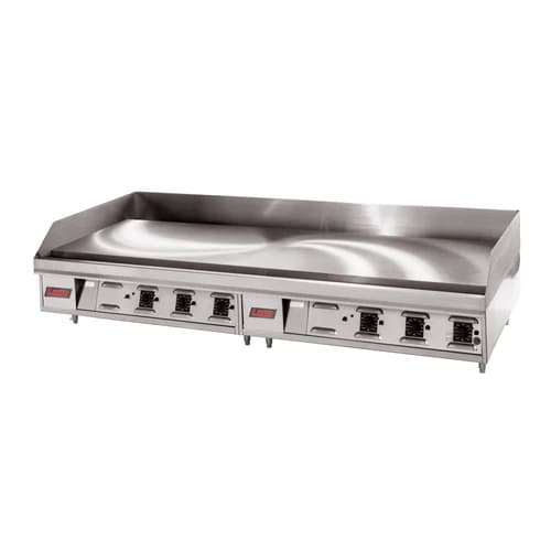 Lang 272TC Gas Countertop Griddle 72 Inch Wide Snap Action Thermostat Control Rectangle Chrome Plated 1 Inch Thick Plate Heavy-Duty — Natural Gas, 162000 BTU