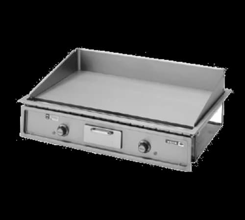 Wells G-196-480 Electric Built-In Griddle 34 Inch Wide Thermostatic Control Rectangle Polished Steel 0.5 Inch Thick Plate Medium-Duty — 480V, 1PH