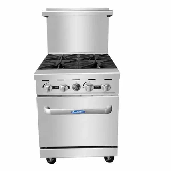 Atosa AGR-4B-LP Liquid Propane 4-Burner Range-Space Saver Oven 24"W — main image