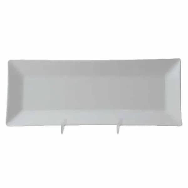 Thunder Group 29110WT Classic White 10-1/4" x 4" Rectangular Melamine Plate | Case of 12 — view 2
