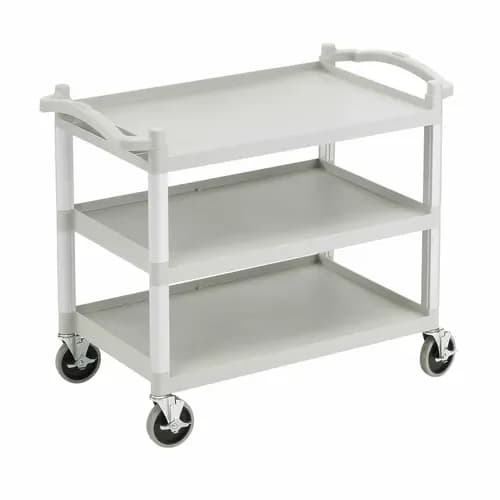 Cambro BC340KDLP480 3-Shelf 400 Lb. Capacity Speckled Gray Utility Bus Cart — main image