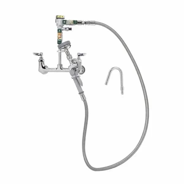 T&S B-2892-QDSV 8" Wall Mount Pot and Kettle Filler Faucet with 68" Hose — main image