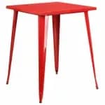 Flash Furniture CH-51040-40-WH-GG Square Bar Height Metal White Table — view 3