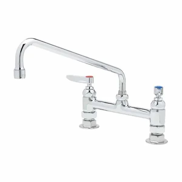 T&S B-2280 8" Deck Mount Double Pantry Faucet with 12" Swing Spout Nozzle — view 2
