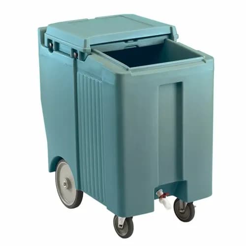 Cambro Slidinglid ICS175TB401 175 Lb. Slate Blue Mobile Ice Caddy — main image