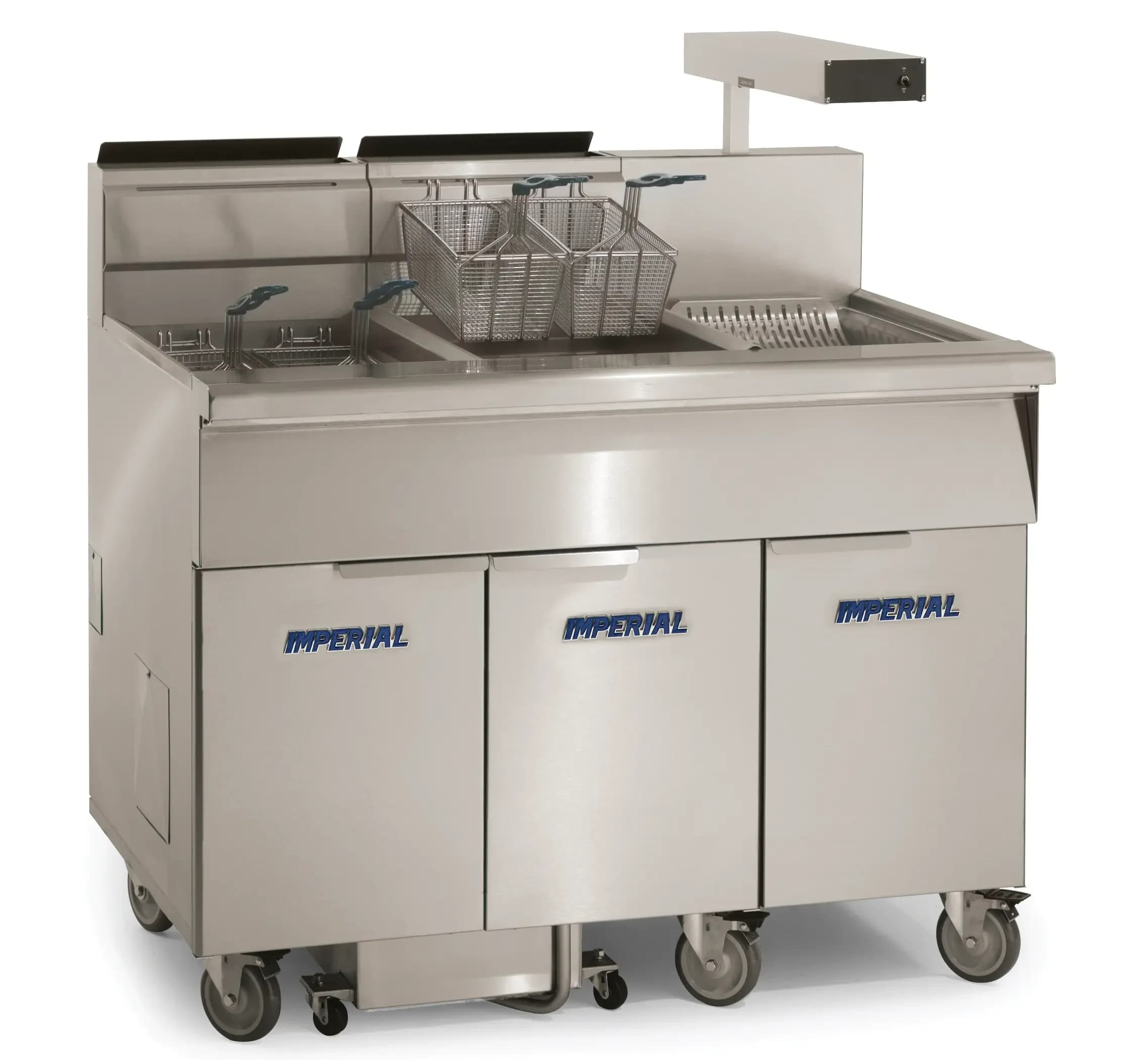 Imperial IFSCB275EUC Pro Series Electric Freestanding Tilt-Up Ribbon Fryer 2 Vat 75 Pound Heavy-Duty Electronic Thermostat Control — 208V, 3PH — main image