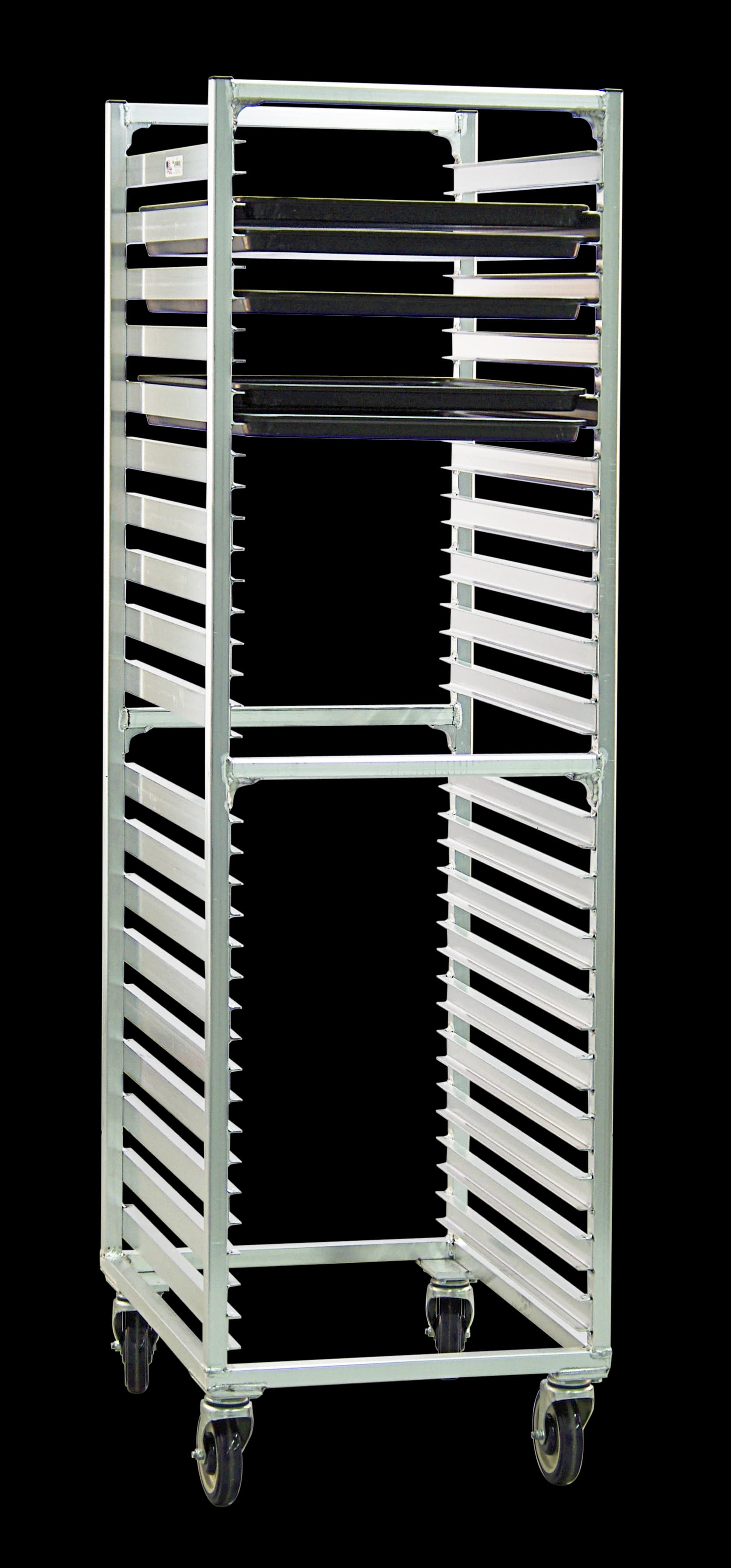 Carter-Hoffmann® O1838C Portable Aluminum Pan Rack Single Width Open Style End-Loaded 38 Pan Capacity — main image