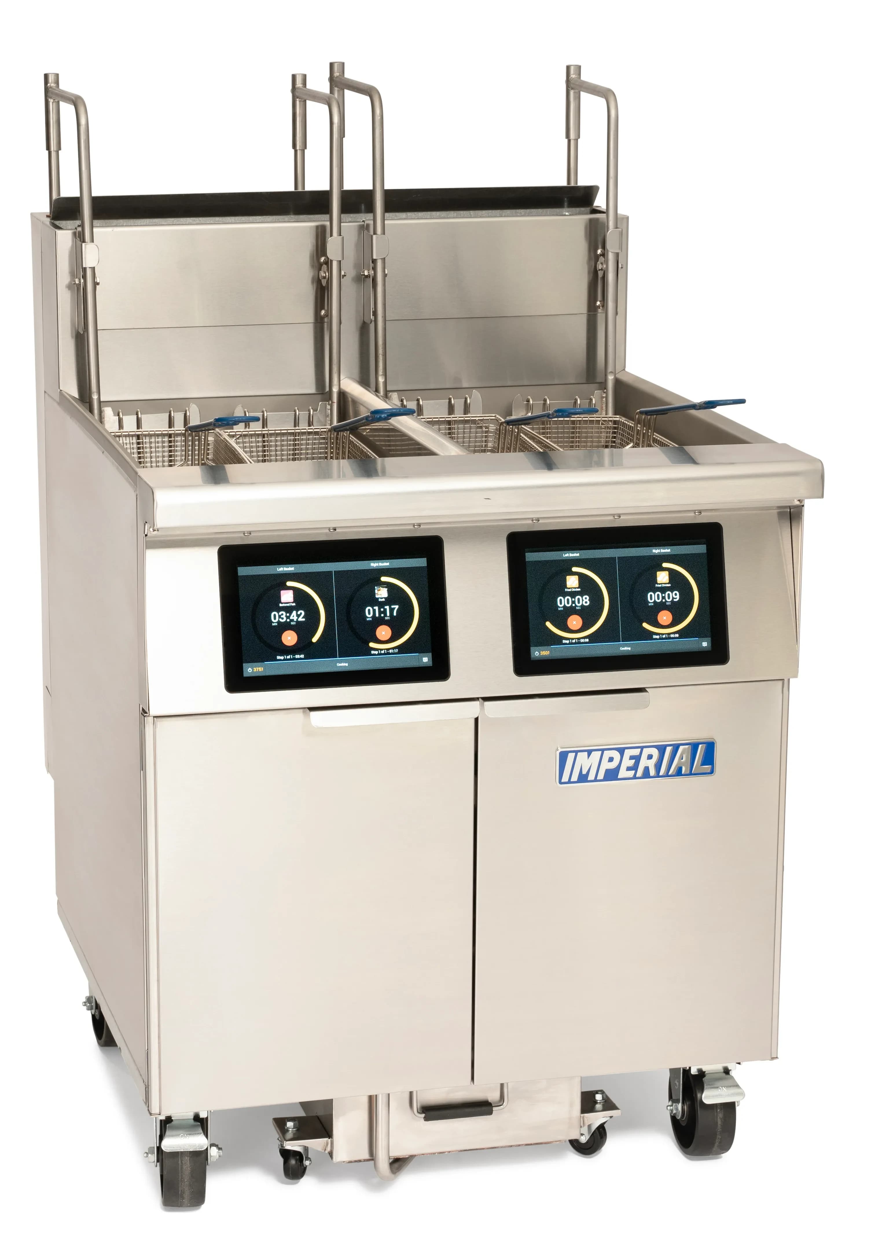 Imperial IFSCB275EUC Pro Series Electric Freestanding Tilt-Up Ribbon Fryer 2 Vat 75 Pound Heavy-Duty Electronic Thermostat Control — 208V, 3PH — view 4