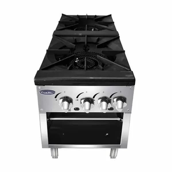 Atosa ATSP-18-2 160,000 BTU Gas 2-Burner Stock Pot Range 18"W — view 2