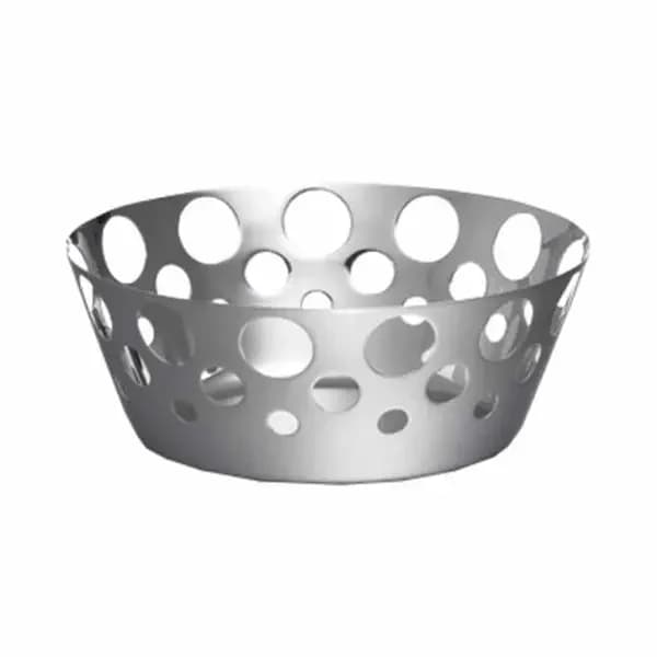 Tablecraft 7177 Round Stainless Steel Basket with Circle Cut Outs 7-5/8" x 3-1/8" — view 2