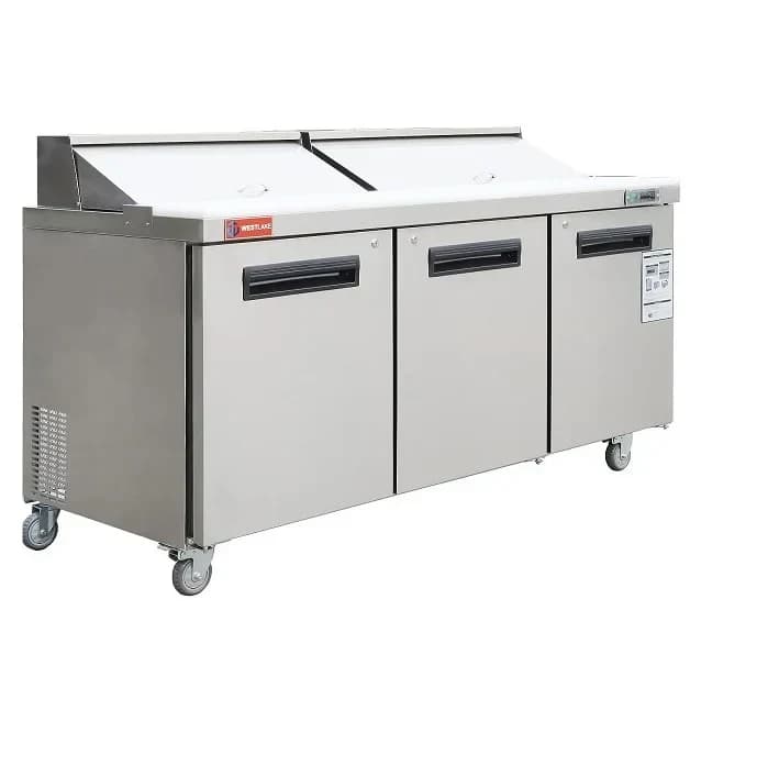Westlake WKSR-72B Salad Prep Table Refrigerator 3 Door 33-40°F
