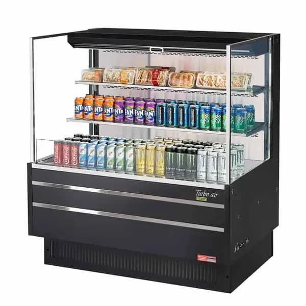 Turbo Air TOM-48L-UF-B-3S-N Black Horizontal Open Display Case Merchandiser 46-3/4"W — view 2