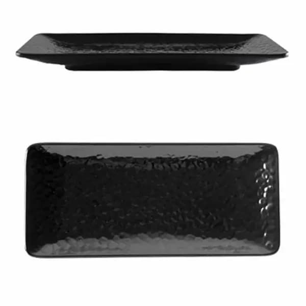Thunder Group 24110BK Classic Black 11-1/4" x 5" Rectangular Melamine Plate | Case of 12 — view 2