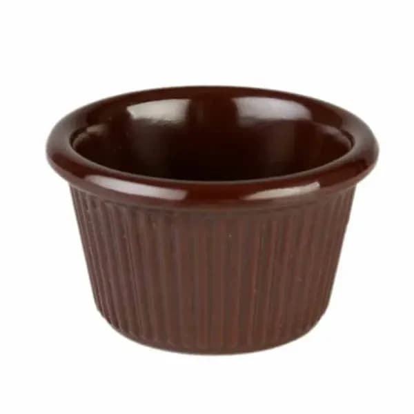 Thunder Group ML507C1 Chocolate 1-1/2 oz. Fluted Melamine Ramekin | Case of 12 — view 2