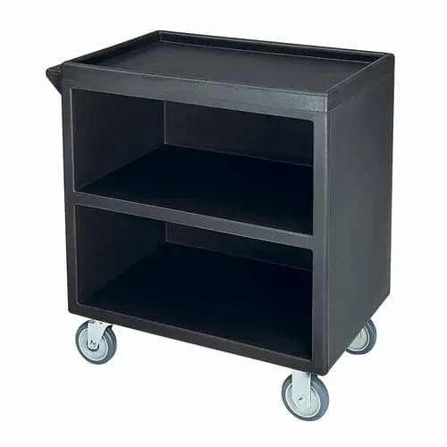 Cambro BC330110 3-Shelf 500 Lb. Capacity Black Utility Bus Cart — view 2