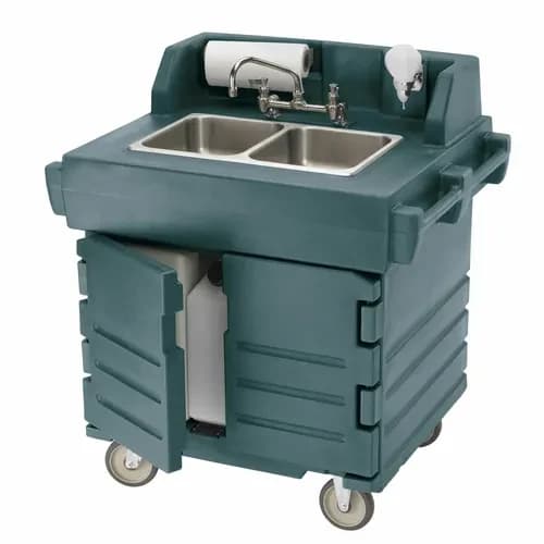 Cambro Camkiosk KSC402191 Granite Gray Hand Sink Cart — view 2