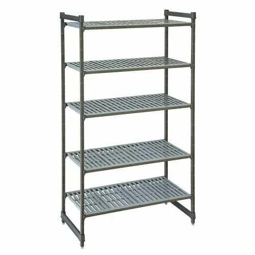 Cambro Camshelving CBU213664V5580 5-Shelf Polypropylene Brushed Graphite Shelving Kit 36"W X 21"D X 64"H — main image