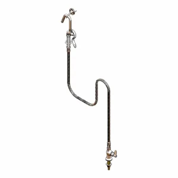 T&S B-0305-102A-CR Single Hole Deck Mount Pantry Base with 68" Hose — view 2