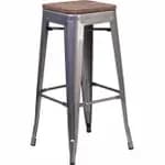 Flash Furniture XU-DG-TP0004-30-GG Silver Galvanized Steel Bar Stool — view 3