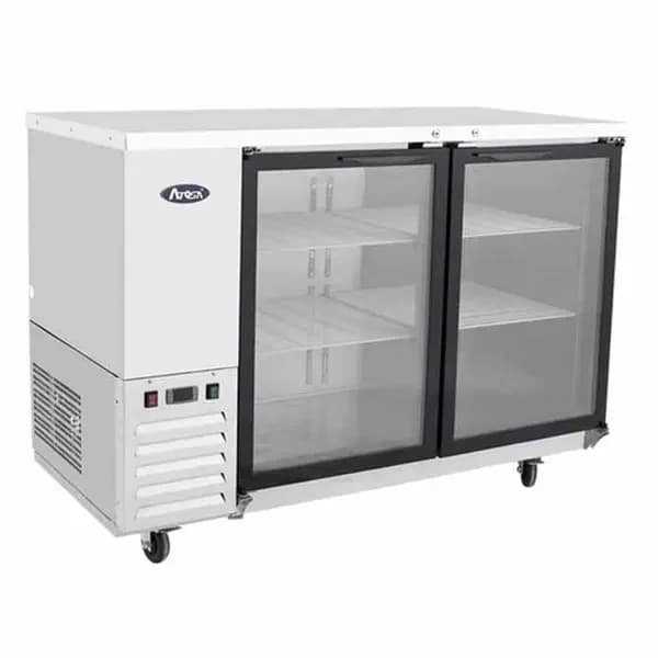 Atosa SBB48GGRAUS1 Shallow Depth Stainless Steel Back Bar Cooler with Glass Door 48"W — main image