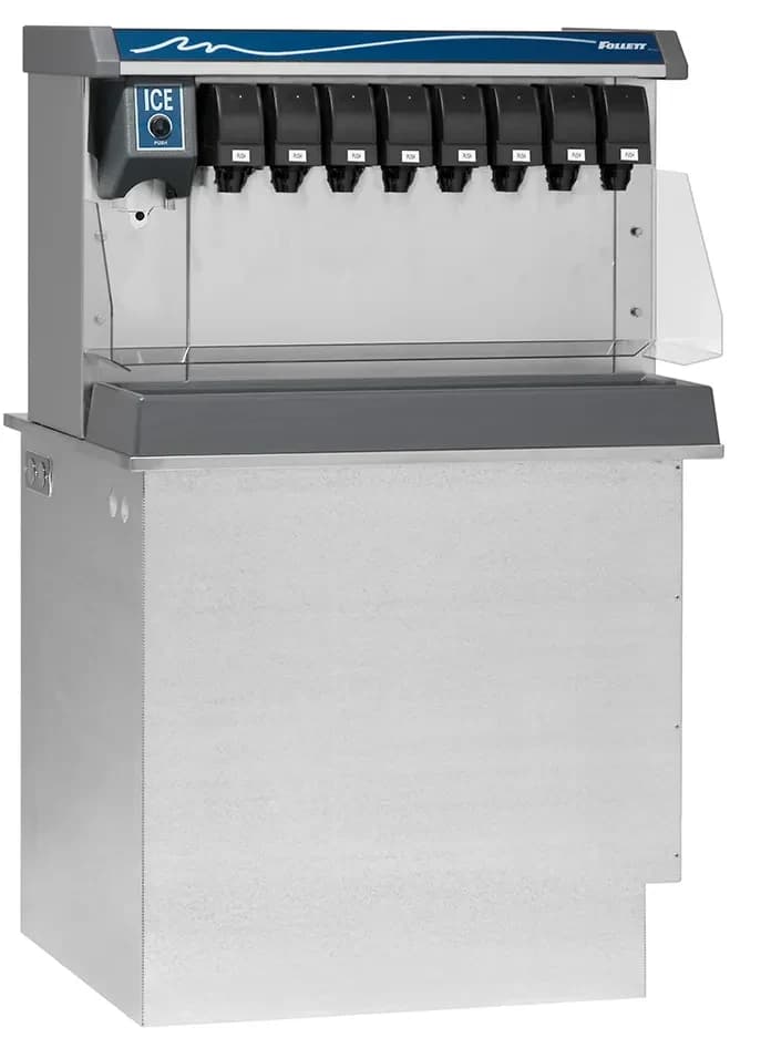 Follett Vision™ Series VU155B8LP Drop-In Ice and Beverage Dispenser 150 Pound Storage Push-Button Dispense Cube, Nugget Style Ice — 115V, 1PH