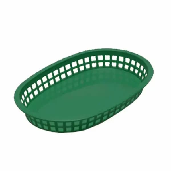 Tablecraft 1076FG Forest Green Oval Chicago Platter Basket 10-1/2" x 7" x 1-1/2 | Case of 36 — view 2
