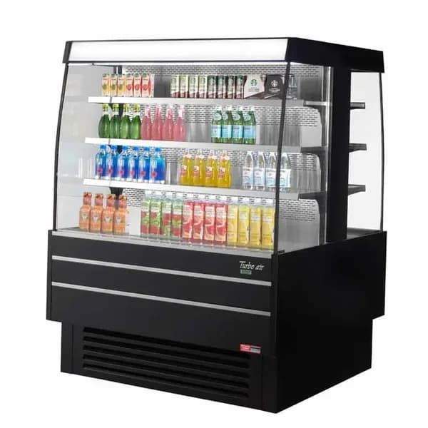 Turbo Air TIOM-48SB-N Black Open Island Display Case Merchandiser 51-1/8"W — view 2
