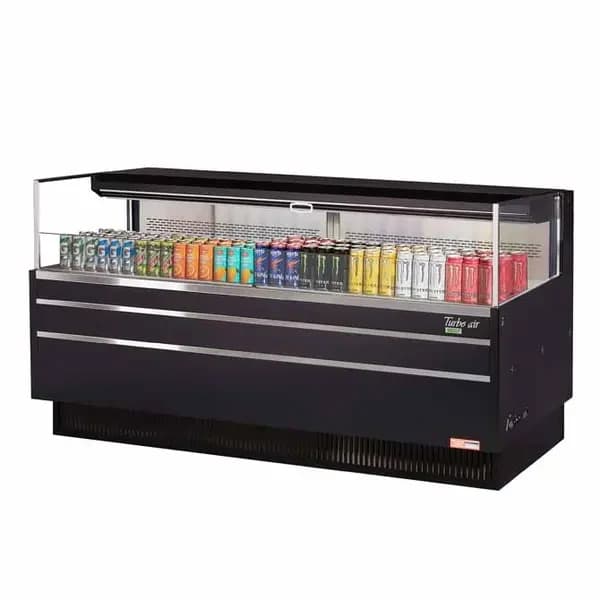 Turbo Air TOM-72L-UF-B-1S-N Black Horizontal Open Display Case Merchandiser 70-3/4"W — view 2