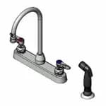 T&S B-0167-01 8" Wall Mount Pre-Rinse Faucet with 54" Hose Spray Assembly with Spray Hose — view 4