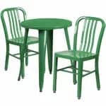 Flash Furniture CH-51080TH-2-18VRT-BQ-GG Black and Antique Gold Metal Table and Chair Set with Two Chairs — view 5