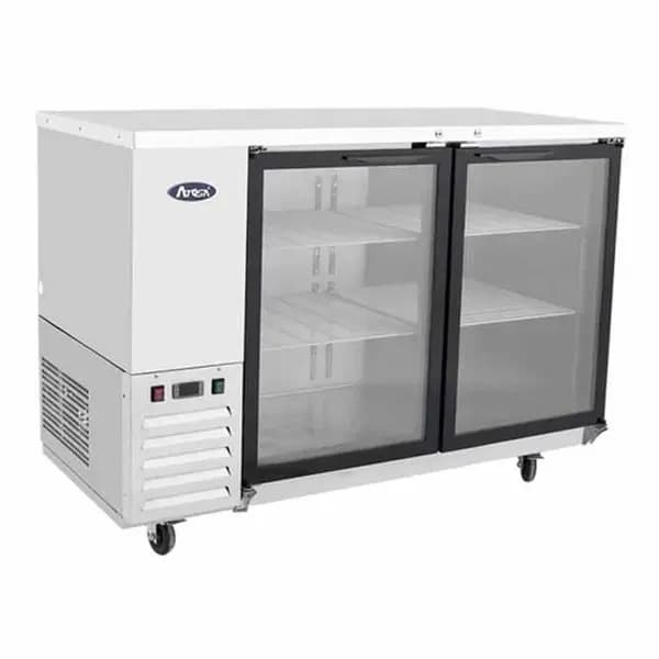 Atosa SBB59GGRAUS1 Shallow Depth Stainless Steel Back Bar Cooler with Glass Door 57-3/4"W — main image