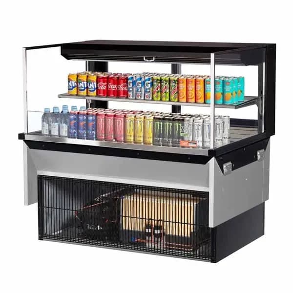 Turbo Air TOM-48L-UFD-B-2SI-N Black Drop-In Open Display Case Merchandiser 47-7/8"W — view 2