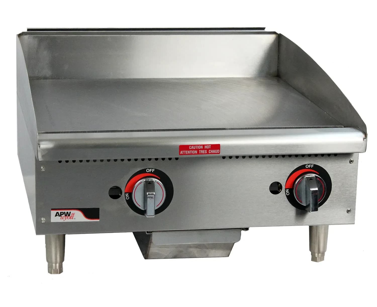 APW Wyott EG-48S Workline Series Electric Countertop Griddle 48 Inch Wide Snap Action Thermostat Control Rectangle Polished Steel 0.75 Inch Thick Plate Light-Duty — 208V, 3PH