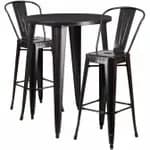 Flash Furniture CH-51090BH-2-30SQST-GN-GG Green Metal Bar Stool and Table Set with Two Bar Stools — view 5