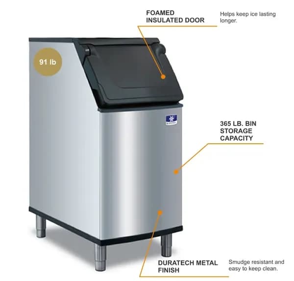 Manitowoc D-400: 30" D-Style Ice Storage Bin – 365 lb Capacity — view 2