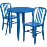 Flash Furniture CH-51090TH-2-18VRT-GN-GG Green Metal Table and Chair Set with Two Chairs — view 6